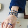 Natural blue crystal bead bracelet, women's bracelet, cool bracelet
