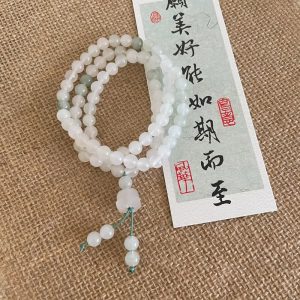 Milk white natural delicate cat eye stone double-layer layered bracelet