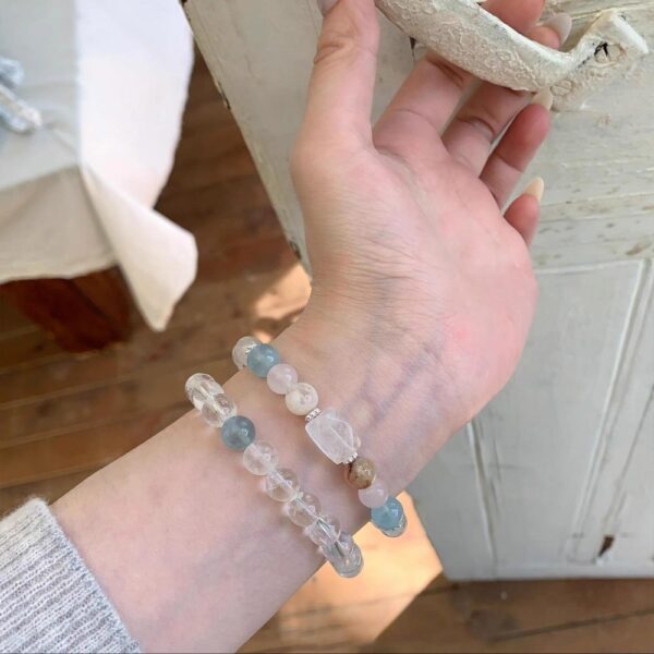Clear natural stone and white crystal bracelet, new Chinese style bead string bracelet and accessory