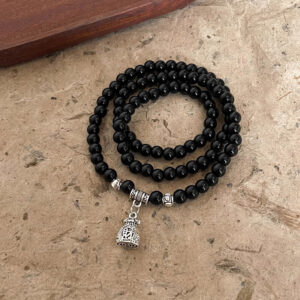 Sterling Silver & Black Obsidian Spiritual Protection & Prosperity Amulet