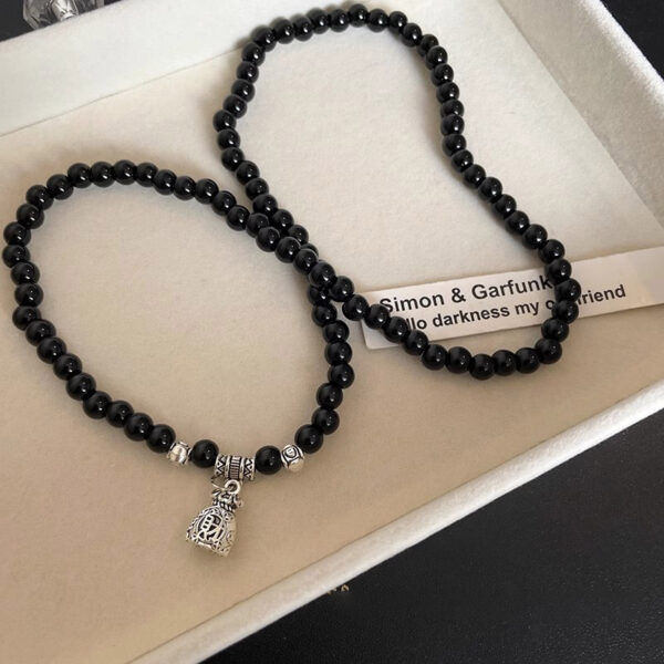 Sterling Silver & Black Obsidian Spiritual Protection & Prosperity Amulet