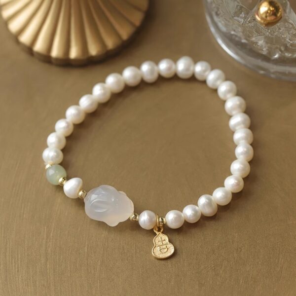 New Chinese-style Gourd & Little Rabbit Natural Freshwater Pearl Bracelet