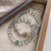 Clear natural stone and white crystal bracelet, new Chinese style bead string bracelet and accessory