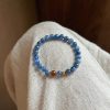 Natural blue crystal bead bracelet, women's bracelet, cool bracelet