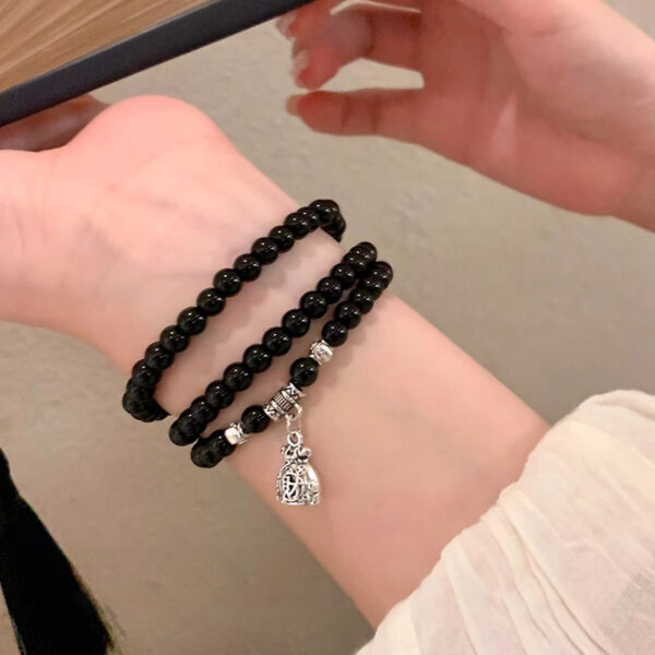 Sterling Silver & Black Obsidian Spiritual Protection & Prosperity Amulet
