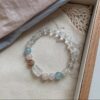 Clear natural stone and white crystal bracelet, new Chinese style bead string bracelet and accessory