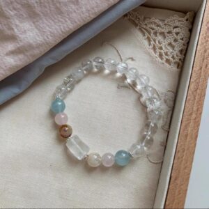 Clear natural stone and white crystal bracelet, new Chinese style bead string bracelet and accessory