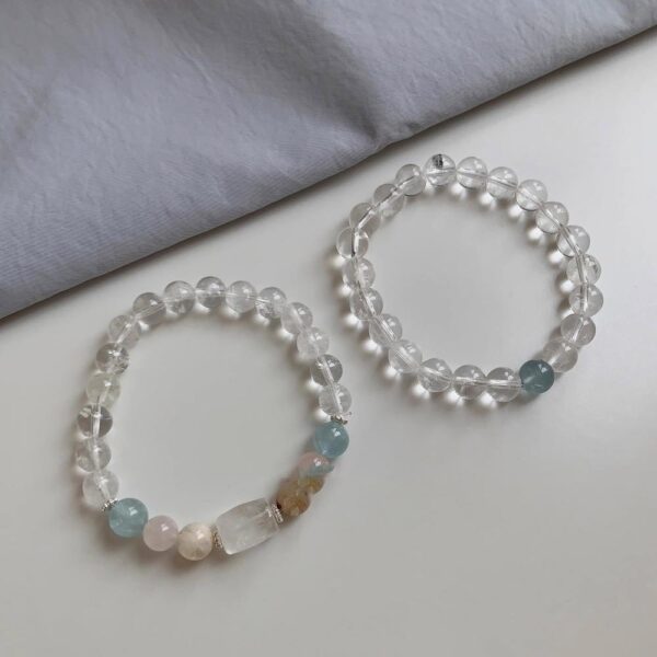 Clear natural stone and white crystal bracelet, new Chinese style bead string bracelet and accessory