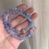 Natural stone sea blue double-layer bead bracelet, niche and fresh temperament bracelet