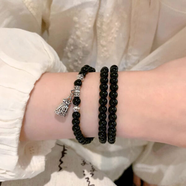 Sterling Silver & Black Obsidian Spiritual Protection & Prosperity Amulet
