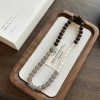 Trending! New - Chinese Style Dual - Layered Elastic Bracelet with Natural Lime Agate, Black Ebony & Three - Eyed Dzi Beads
