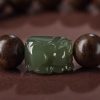 Wealth Guardian Brunei Agarwood Bracelet｜10MM Natural Nephrite Beads｜Men's Spiritual Jewelry