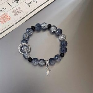 "Celestial Glow" Vintage Glass Bead Bracelet｜Couple Set Feng Shui Jewelry｜Zen Energy Beads