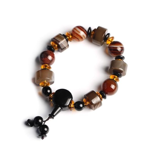 Tibetan Dzi Agate Bracelet｜Men’s Matte Beads｜Chakra Healing & Spiritual Protection