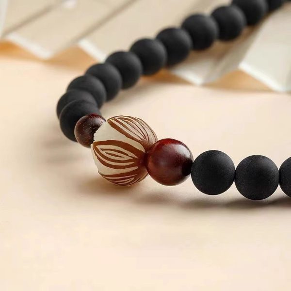 Healing Bodhi Double Circle Bracelet｜Natural Amber & Wood Beads｜Chakra Balancing Spiritual Jewelry