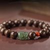 Wealth Guardian Brunei Agarwood Bracelet｜10MM Natural Nephrite Beads｜Men's Spiritual Jewelry