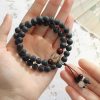 Healing Bodhi Double Circle Bracelet｜Natural Amber & Wood Beads｜Chakra Balancing Spiritual Jewelry