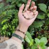 Antique Coffee Stripe" Green Agate Bracelet｜Boho Chic Energy Beads｜Feng Shui Healing Jewelry