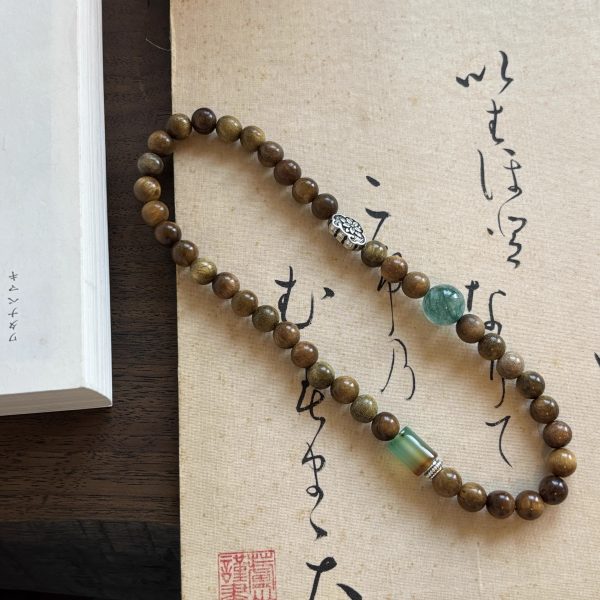 Feng Shui Double Circle Bracelet｜Green Sandalwood & Carnelian Beads｜Wealth Attracting & Chakra Balancing