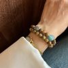 Feng Shui Double Circle Bracelet｜Green Sandalwood & Carnelian Beads｜Wealth Attracting & Chakra Balancing