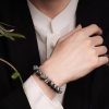 Year of Protection Silver Obsidian Bracelet｜Tiger Eye Wealth Beads｜Men's Spiritual Jewelry