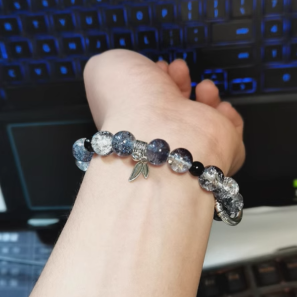"Celestial Glow" Vintage Glass Bead Bracelet｜Couple Set Feng Shui Jewelry｜Zen Energy Beads
