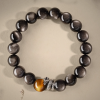 Year of Protection Silver Obsidian Bracelet｜Tiger Eye Wealth Beads｜Men's Spiritual Jewelry